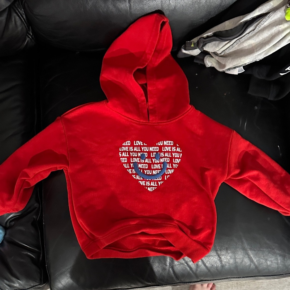 Cat & Jack Red Love Heart Hoodie